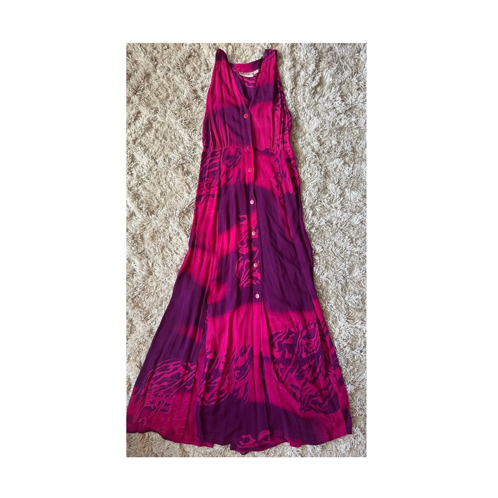 Elegant Pink and Purple Maxi Dress